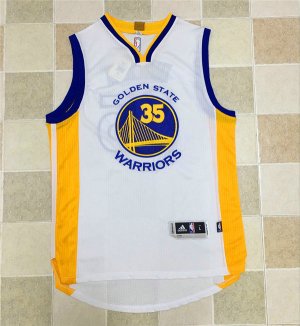 Maillot De Basket Golden State Warriors Kevin Durant 35 Brode AU Fabric Blanc